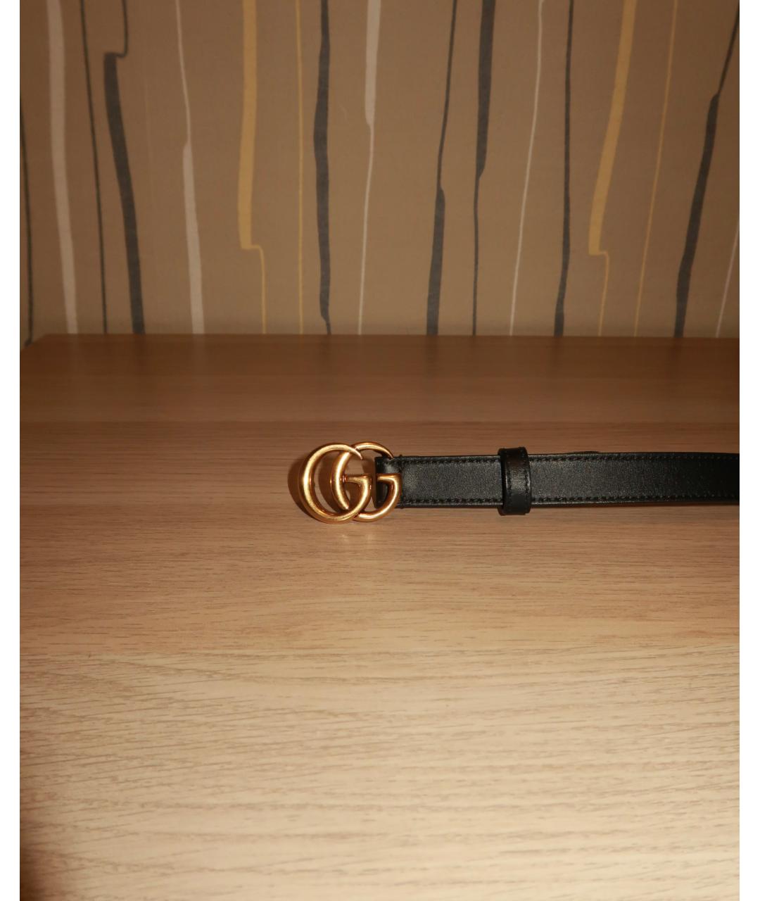 GUCCI Черный кожаный ремень, фото 2