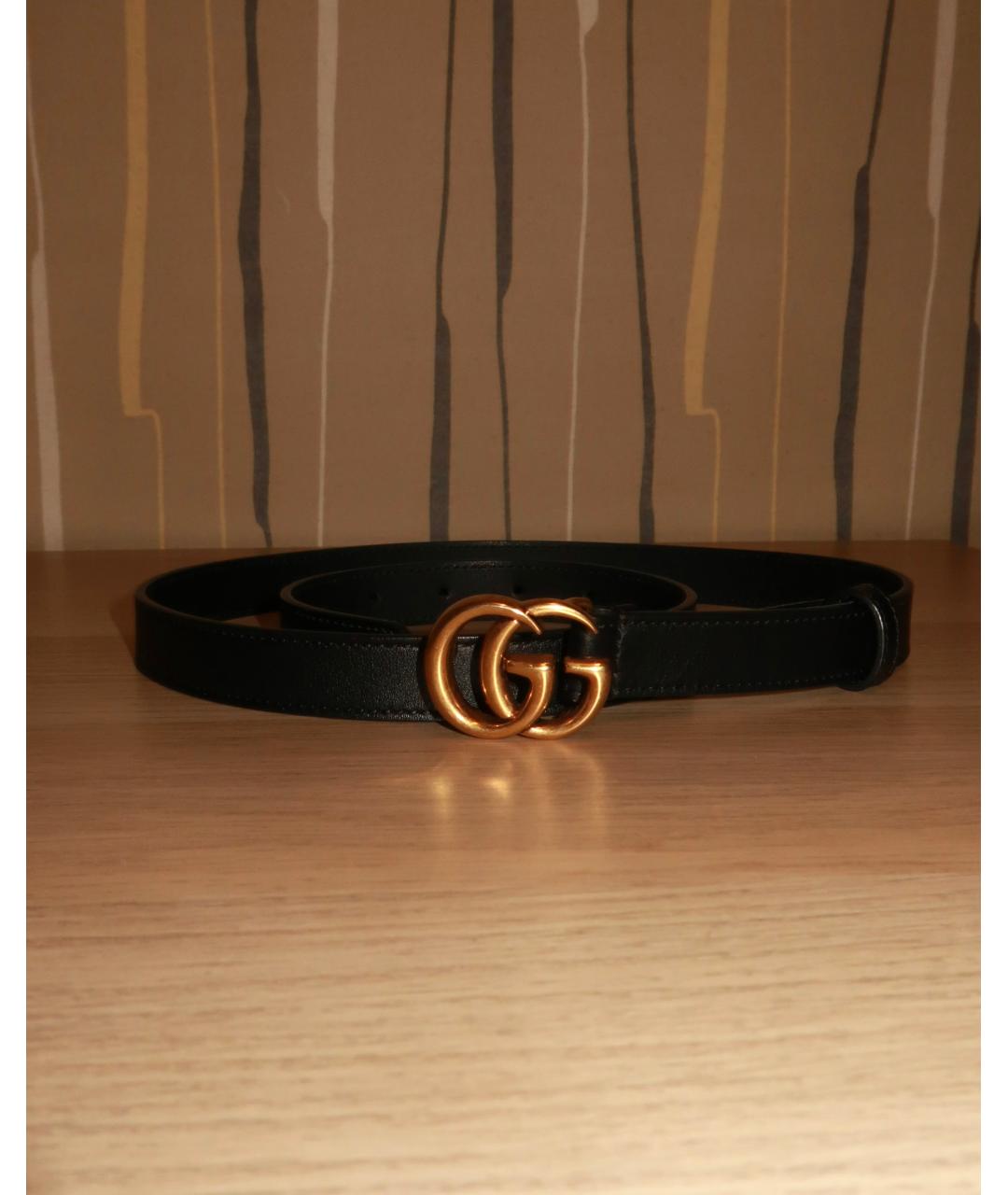 GUCCI Черный кожаный ремень, фото 4