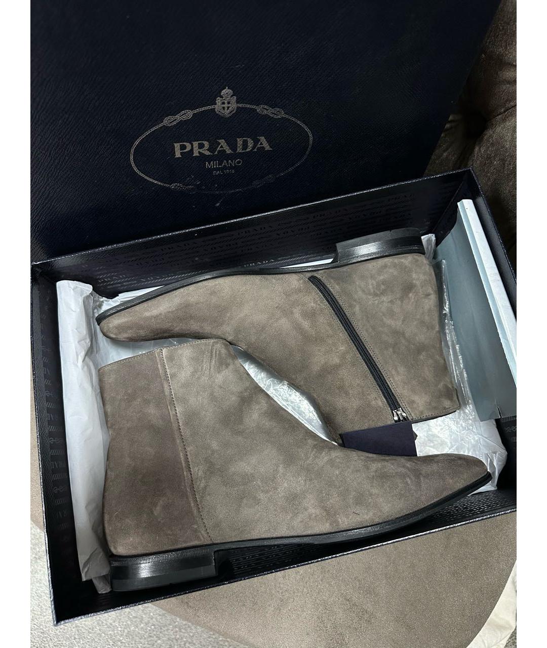 PRADA Антрацитовые высокие ботинки, фото 9