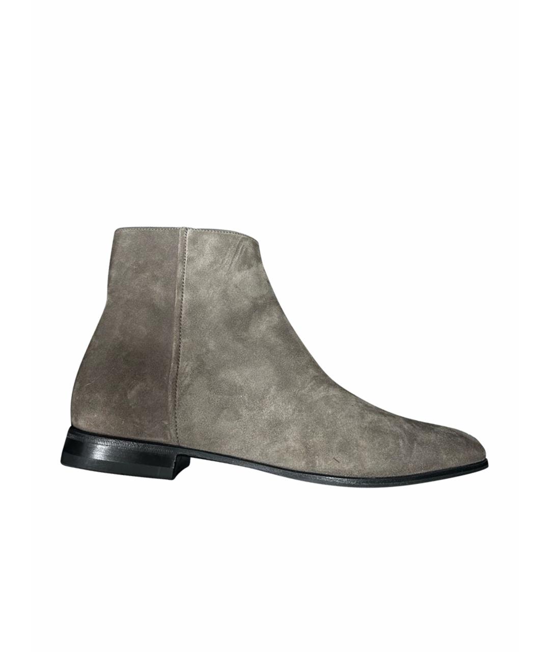 PRADA Антрацитовые высокие ботинки, фото 1