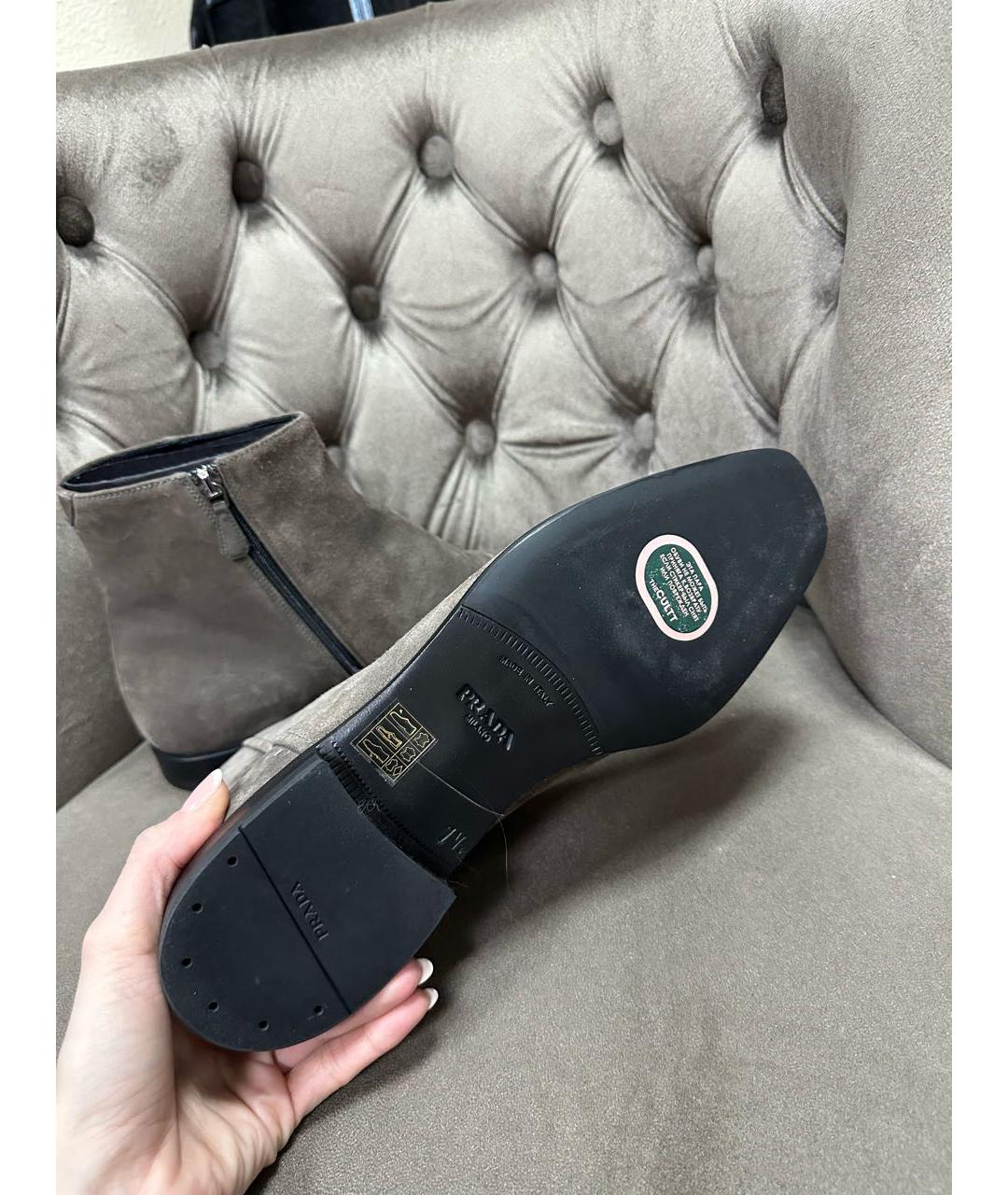 PRADA Антрацитовые высокие ботинки, фото 6
