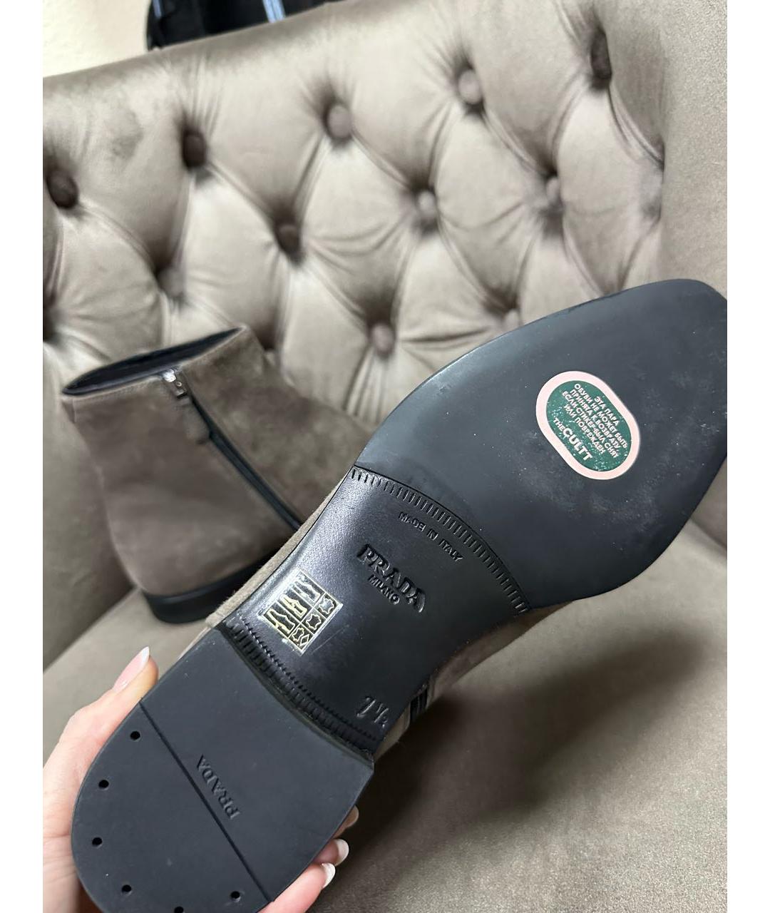 PRADA Антрацитовые высокие ботинки, фото 7