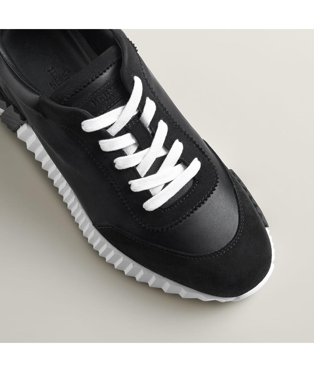 HERMES Черные кожаные кроссовки, фото 7