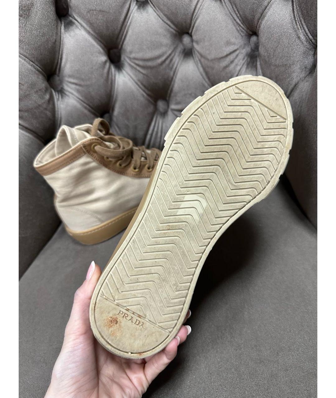 PRADA Бежевые кеды, фото 4