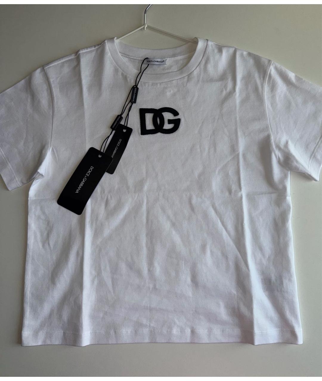 DOLCE&GABBANA Белая хлопковая футболка, фото 3