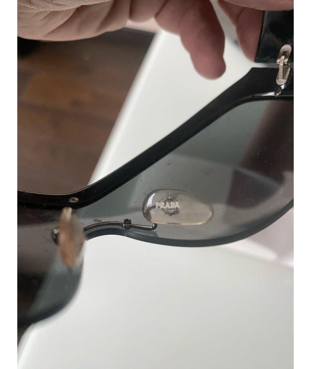 PRADA Черные пластиковые солнцезащитные очки, фото 4