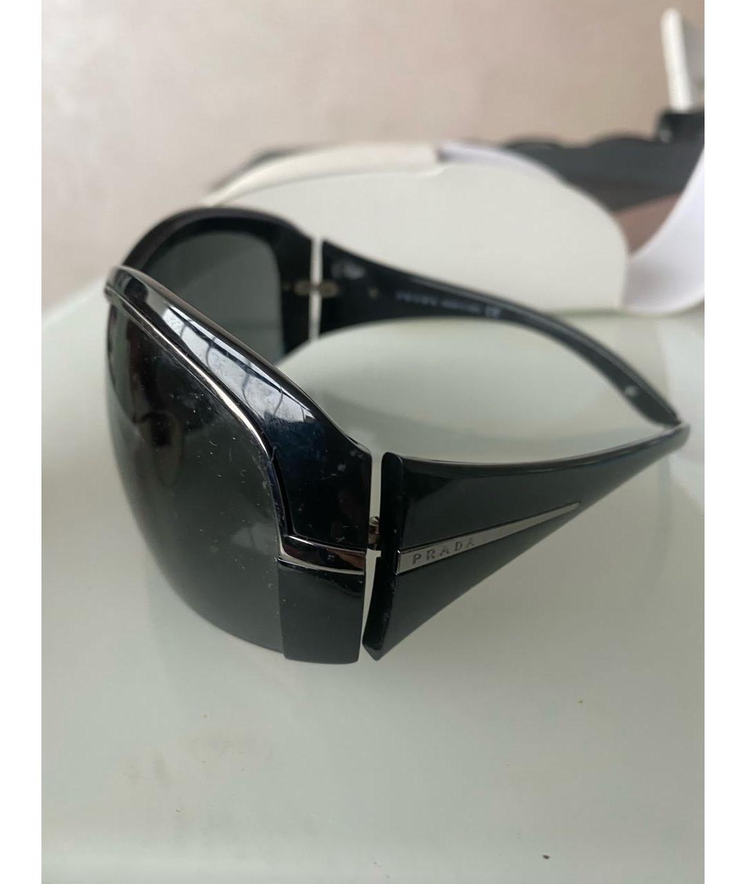 PRADA Черные пластиковые солнцезащитные очки, фото 8
