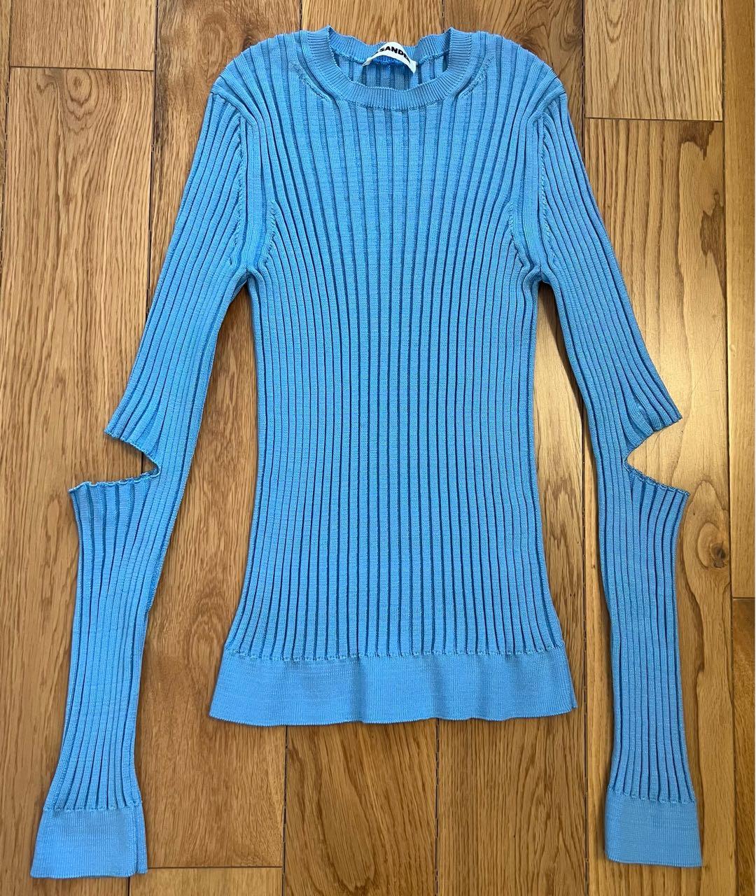 JIL SANDER Голубой вискозный джемпер / свитер, фото 9