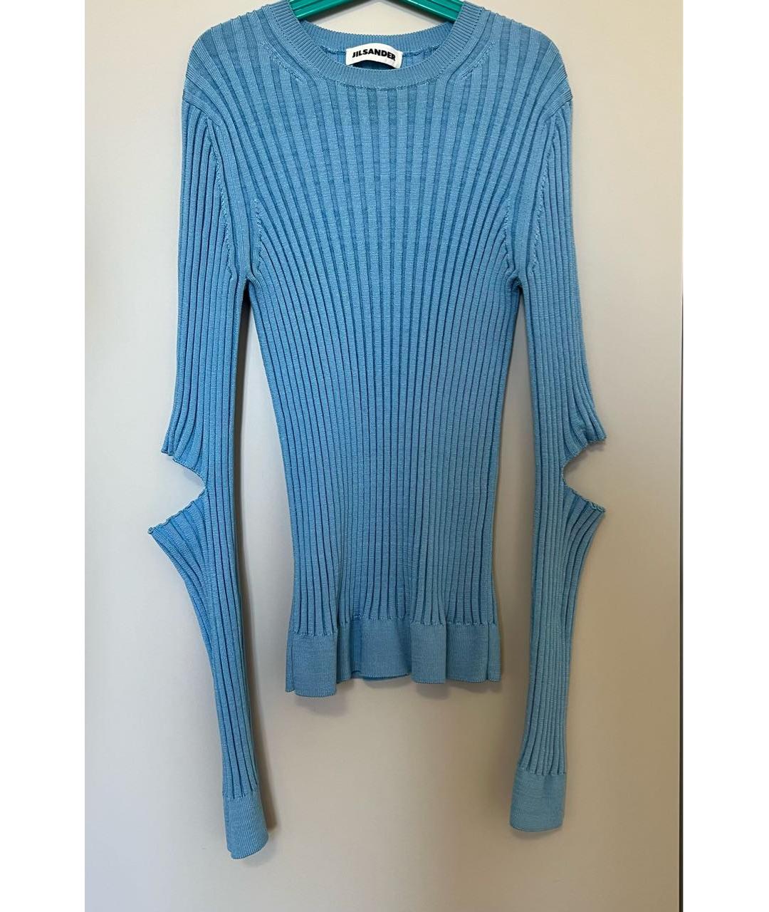 JIL SANDER Голубой вискозный джемпер / свитер, фото 7