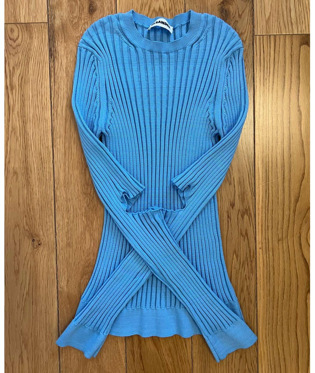 JIL SANDER Голубой вискозный джемпер / свитер, фото 2