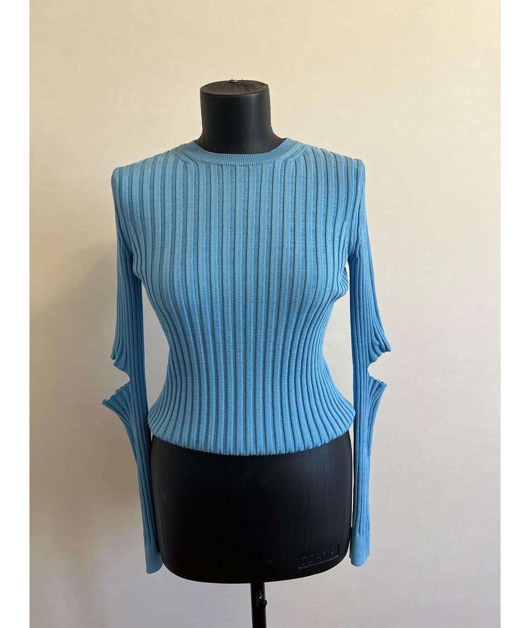 JIL SANDER Голубой вискозный джемпер / свитер, фото 6