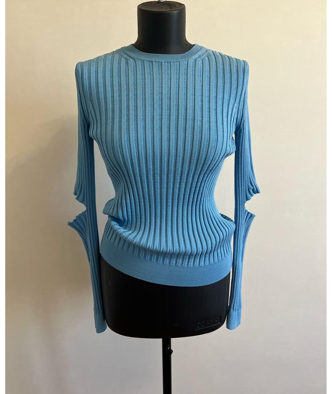 JIL SANDER Голубой вискозный джемпер / свитер, фото 5