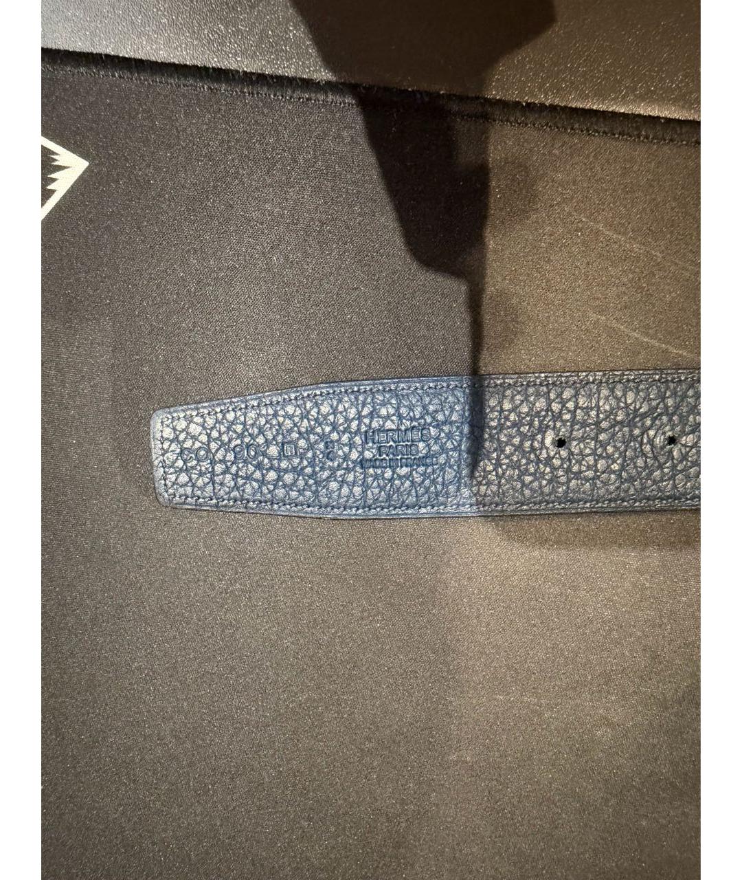 HERMES Черный кожаный ремень, фото 3