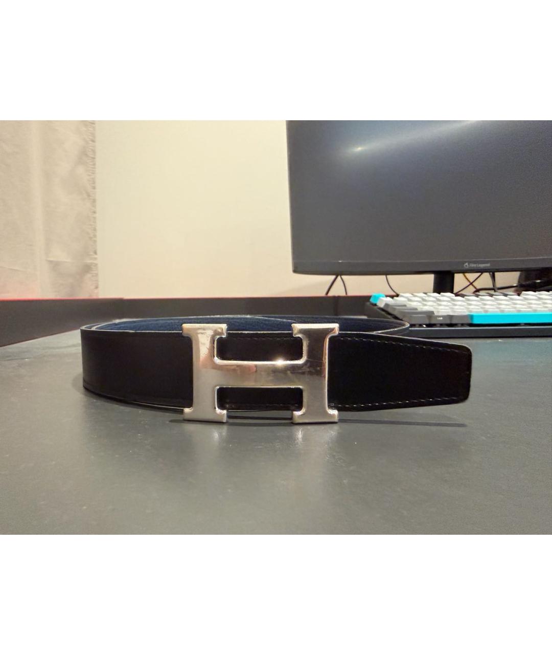 HERMES Черный кожаный ремень, фото 6