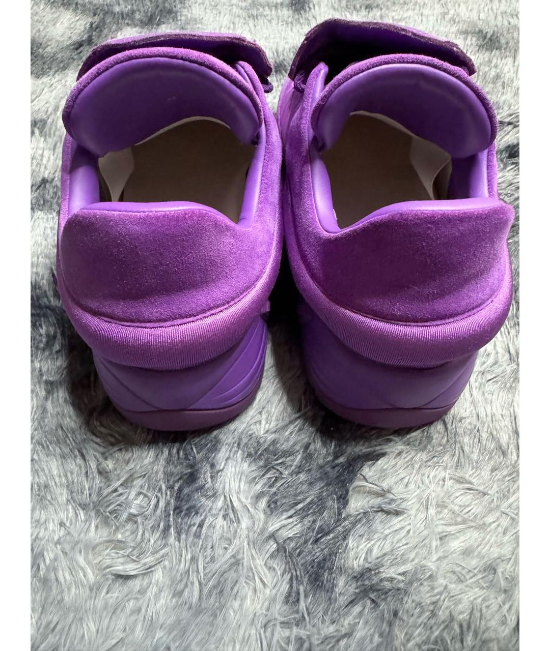RAF SIMONS Фиолетовые замшевые низкие кроссовки / кеды, фото 4