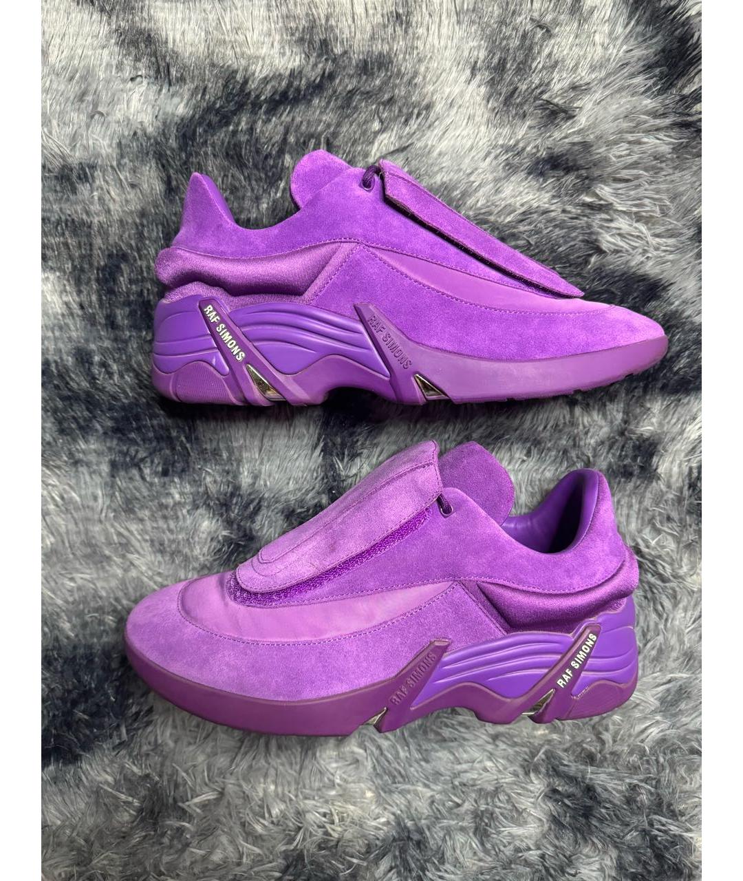 RAF SIMONS Фиолетовые замшевые низкие кроссовки / кеды, фото 6