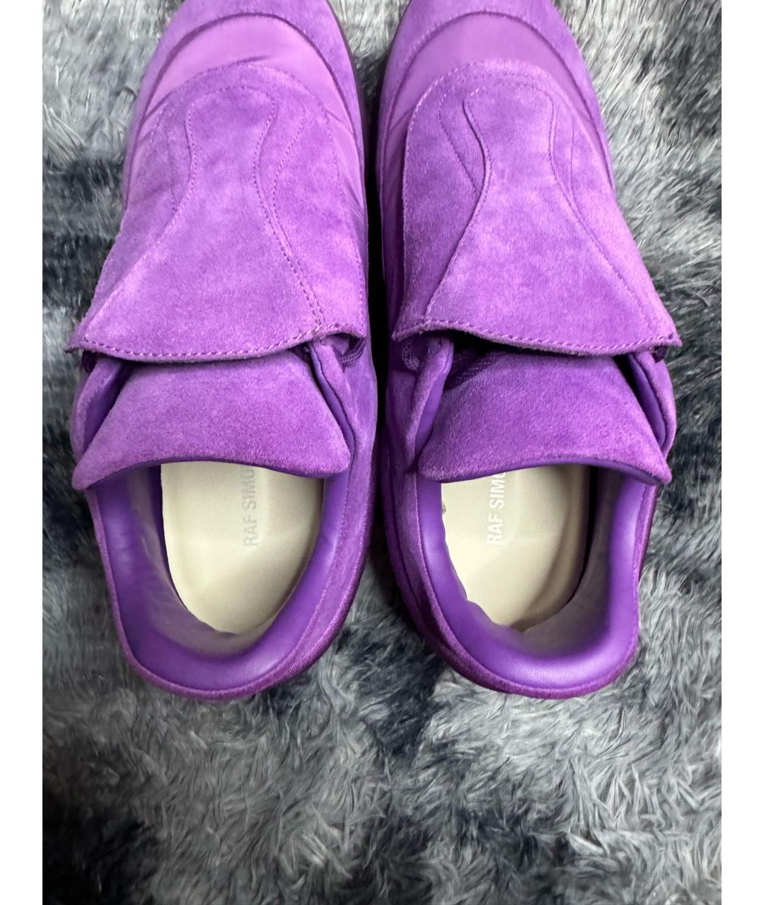 RAF SIMONS Фиолетовые замшевые низкие кроссовки / кеды, фото 3