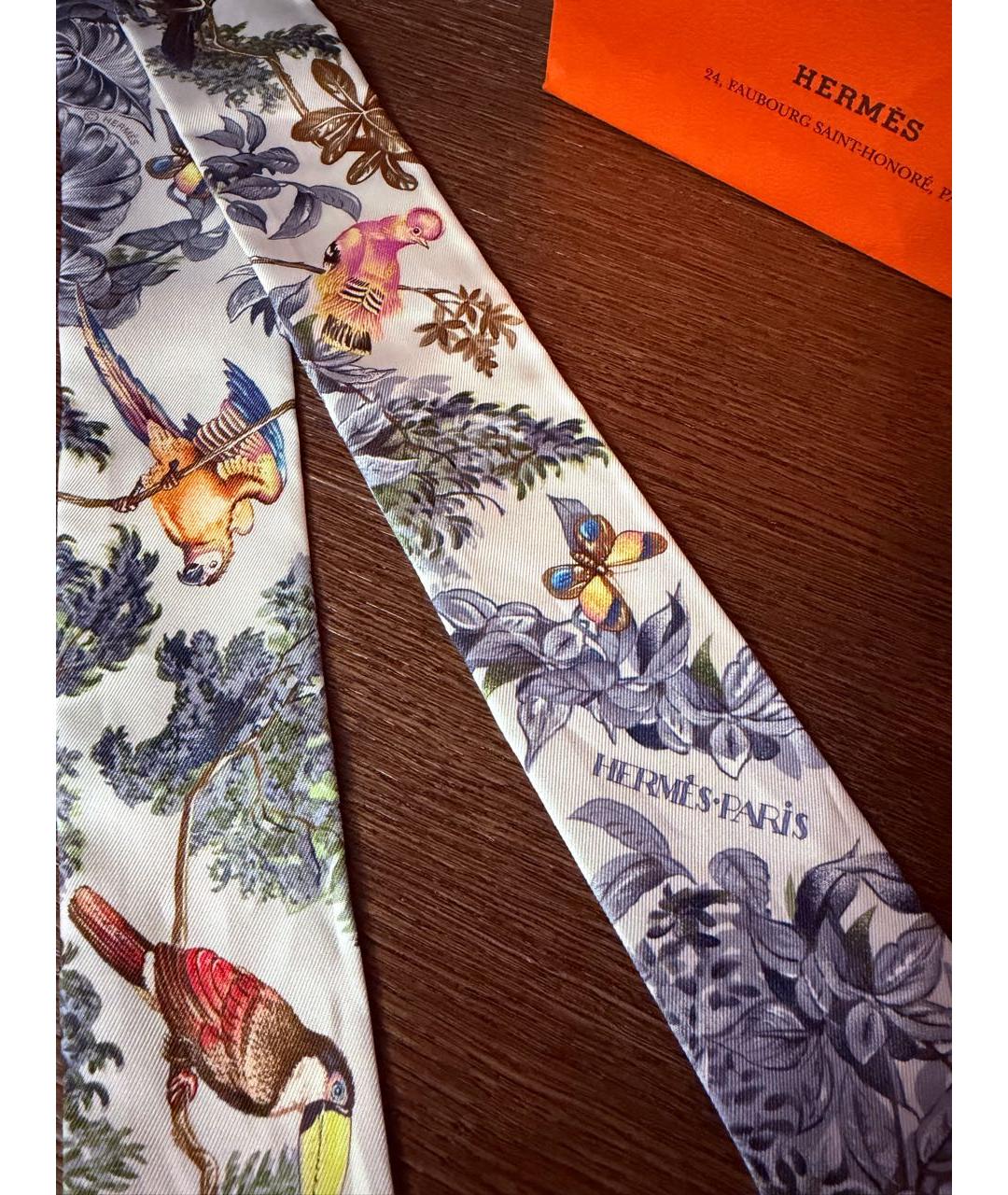 HERMES Мульти шелковый платок, фото 4
