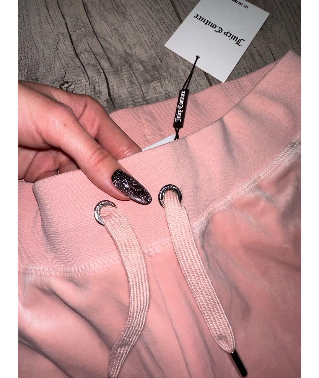 JUICY COUTURE Розовый велюровый костюм с брюками, фото 7