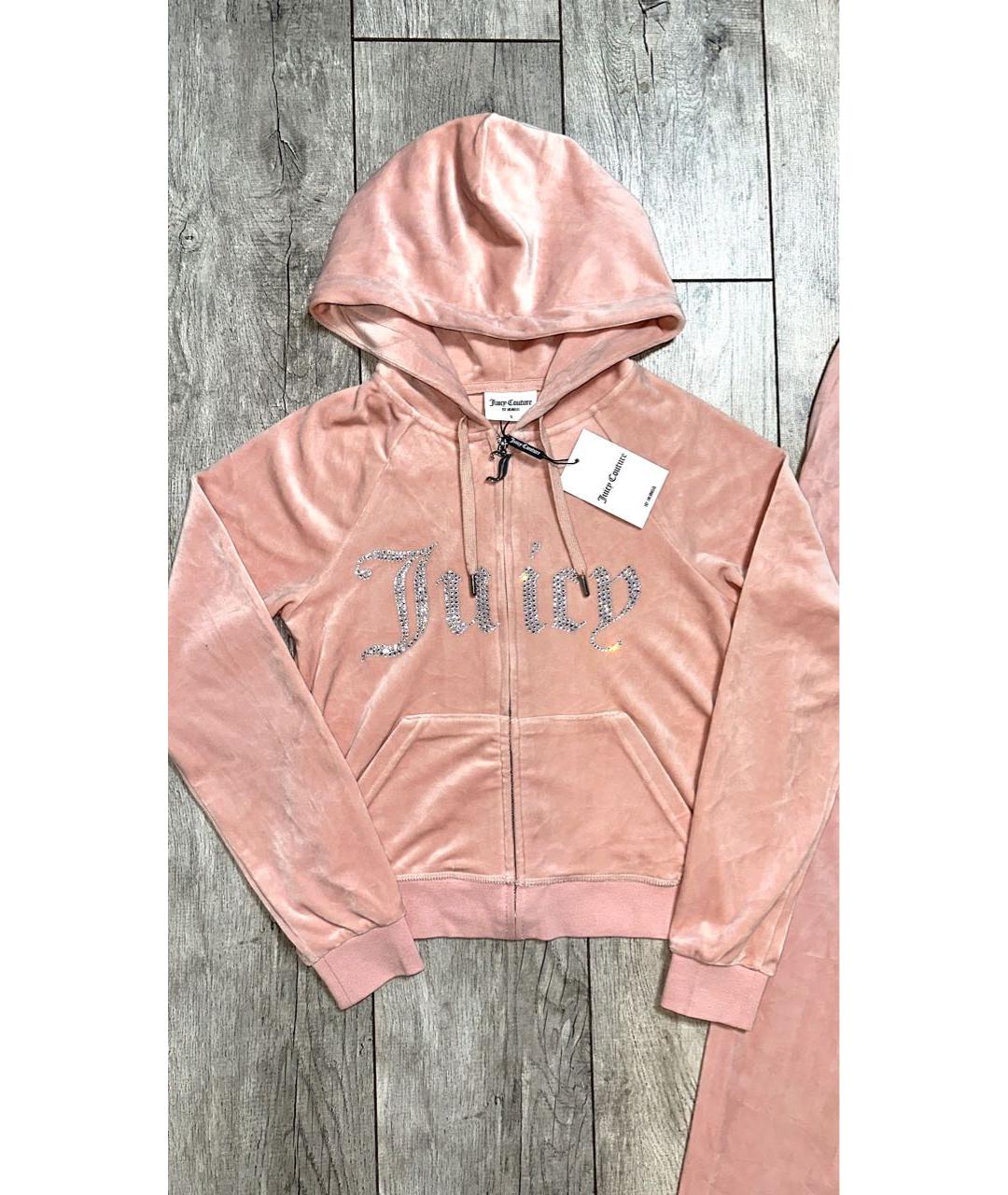 JUICY COUTURE Розовый велюровый костюм с брюками, фото 3