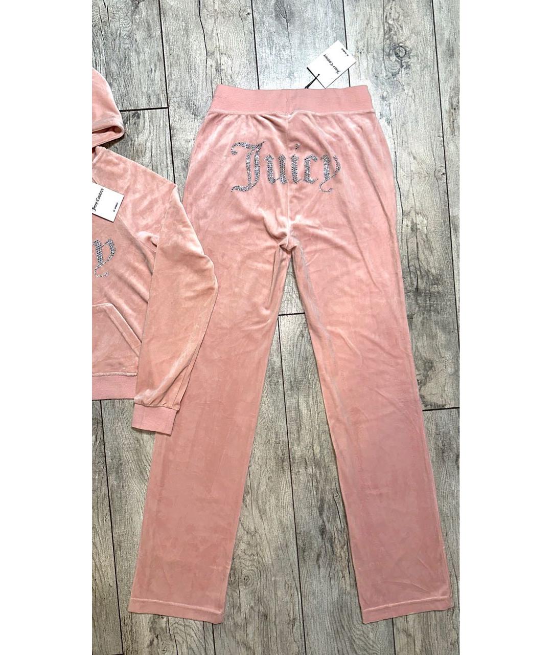 JUICY COUTURE Розовый велюровый костюм с брюками, фото 4