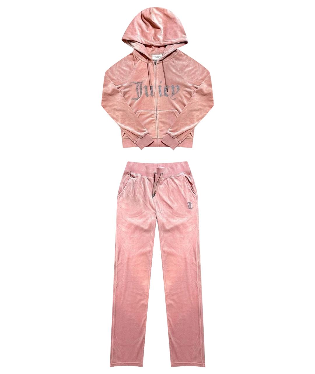 JUICY COUTURE Розовый велюровый костюм с брюками, фото 1