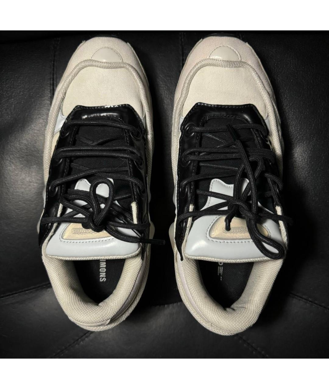 ADIDAS X RAF SIMONS Белые текстильные низкие кроссовки / кеды, фото 7