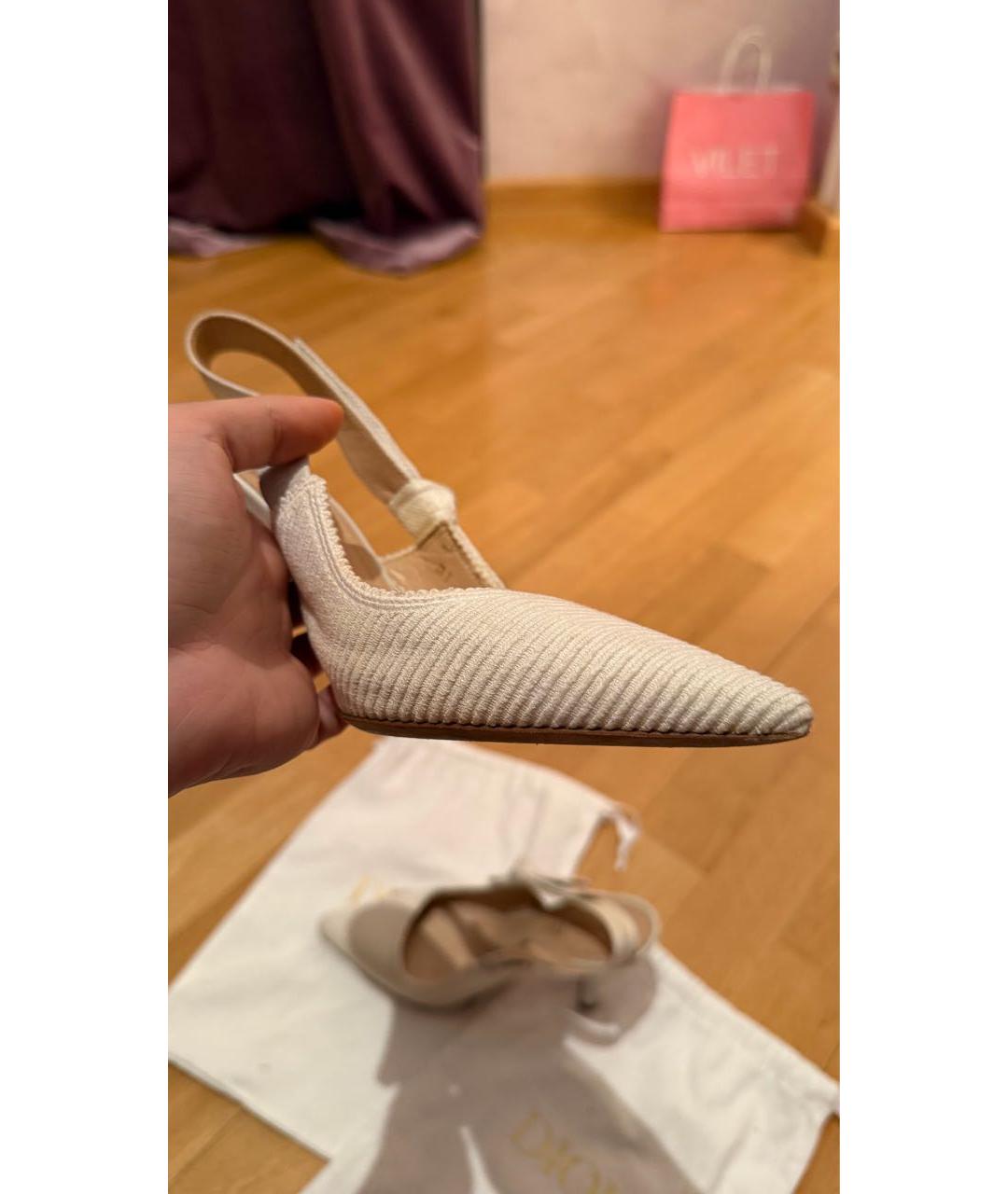 CHRISTIAN DIOR Белые текстильные туфли, фото 2