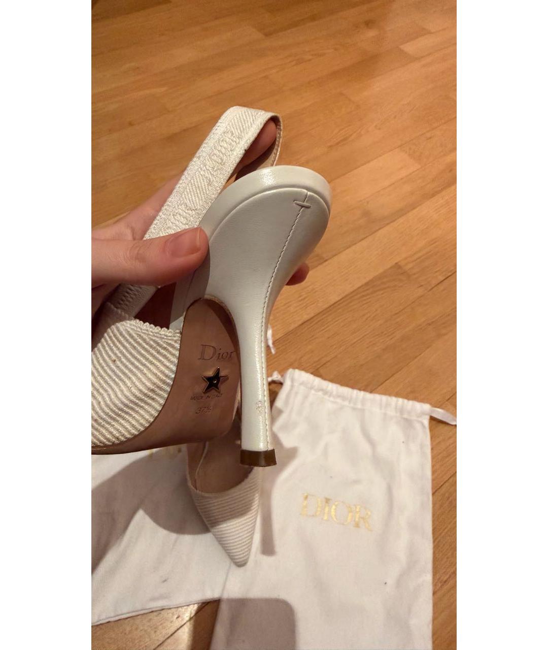 CHRISTIAN DIOR Белые текстильные туфли, фото 4