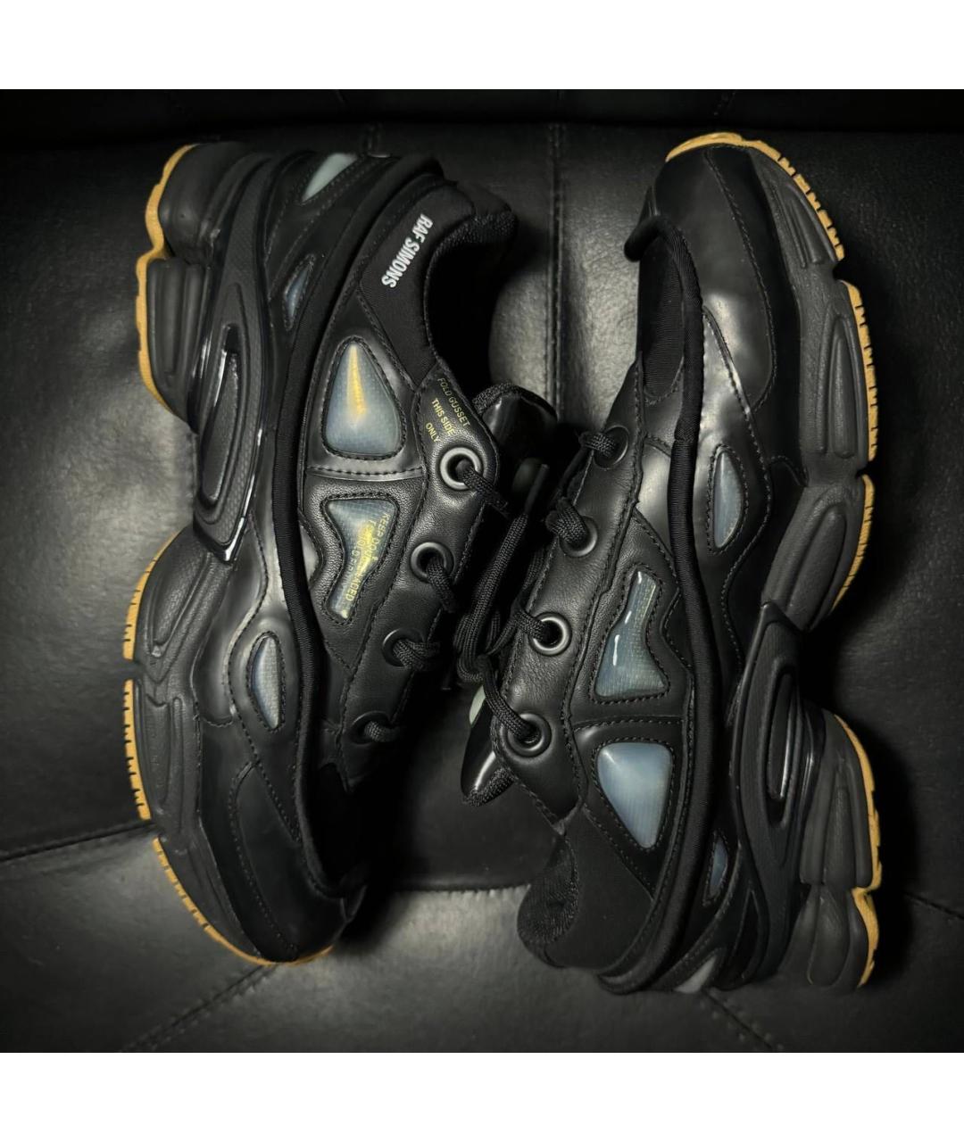 ADIDAS X RAF SIMONS Черные текстильные низкие кроссовки / кеды, фото 5