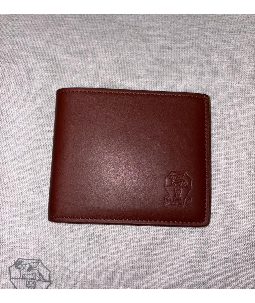 BRUNELLO CUCINELLI Коричневый кожаный кошелек, фото 5