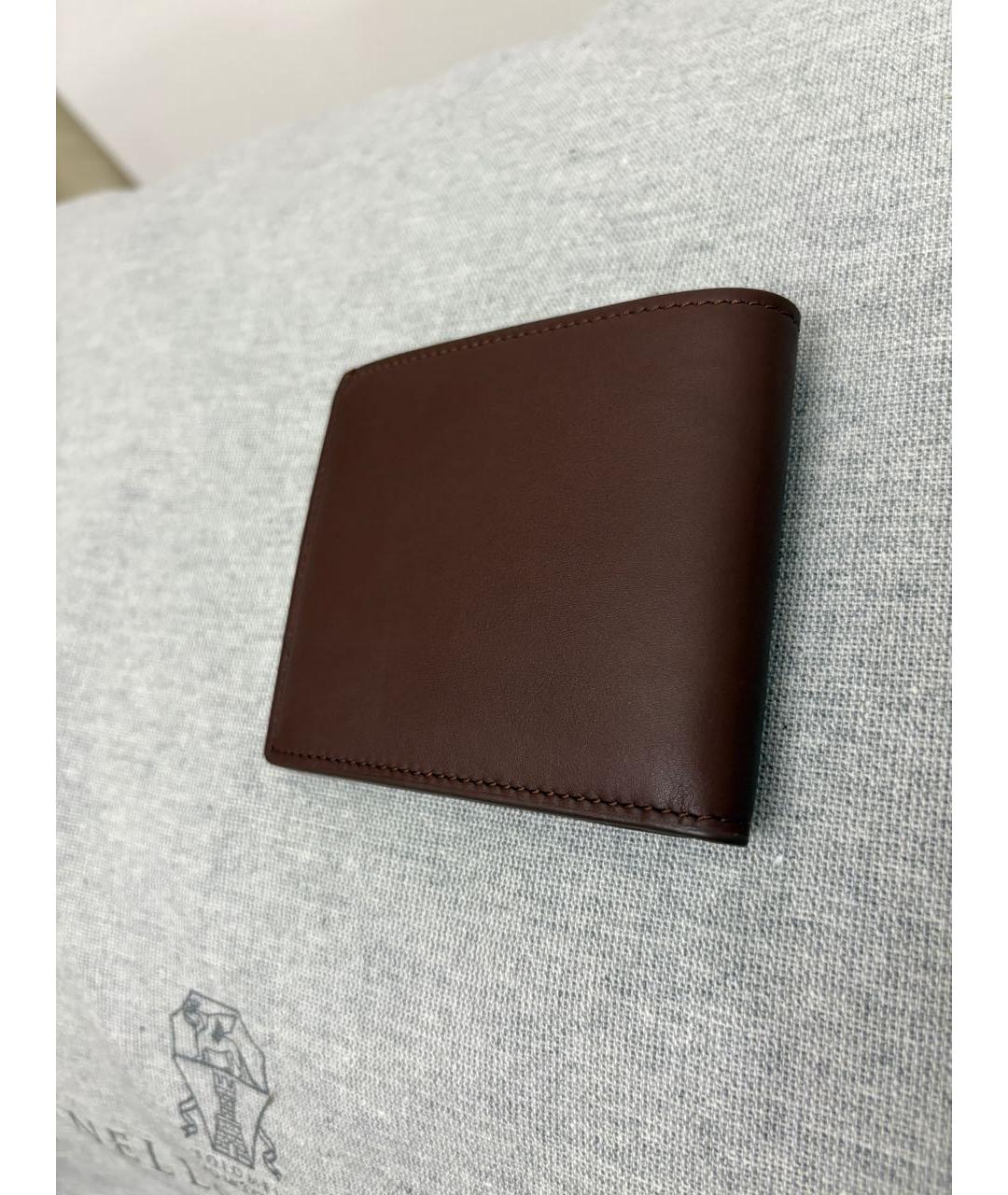 BRUNELLO CUCINELLI Коричневый кожаный кошелек, фото 3