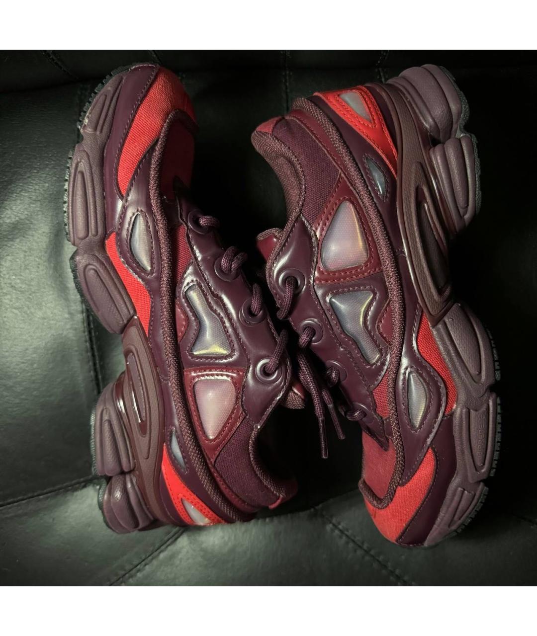 ADIDAS X RAF SIMONS Бордовые текстильные низкие кроссовки / кеды, фото 5