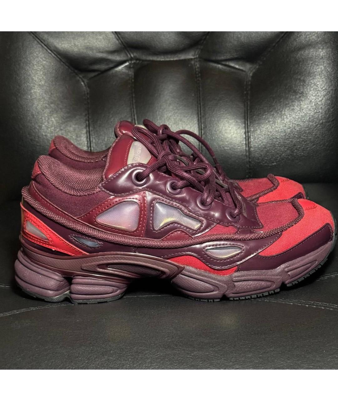 ADIDAS X RAF SIMONS Бордовые текстильные низкие кроссовки / кеды, фото 9