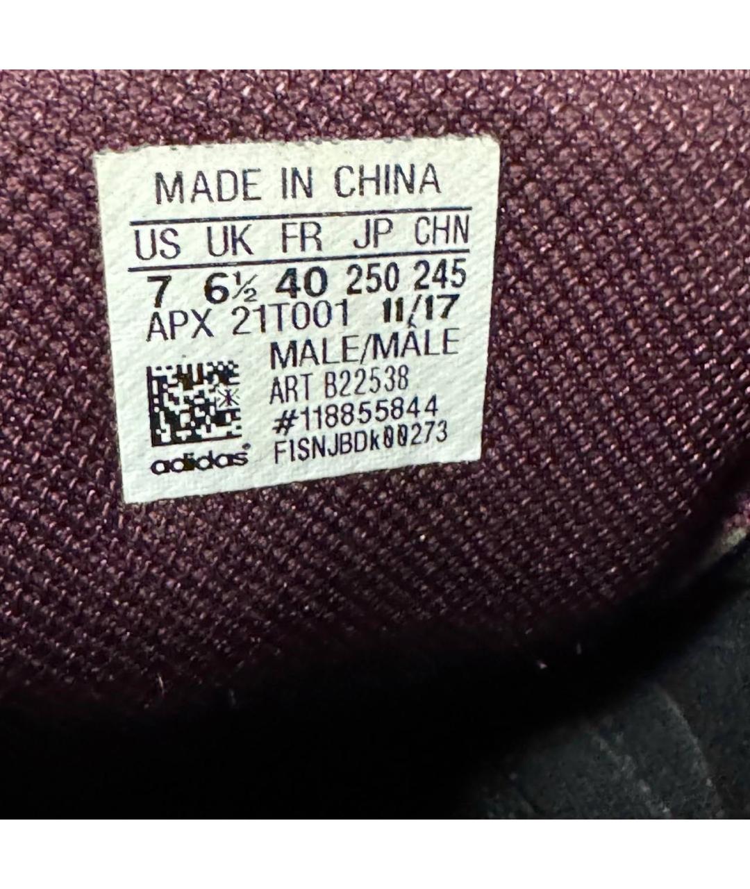 ADIDAS X RAF SIMONS Бордовые текстильные низкие кроссовки / кеды, фото 6