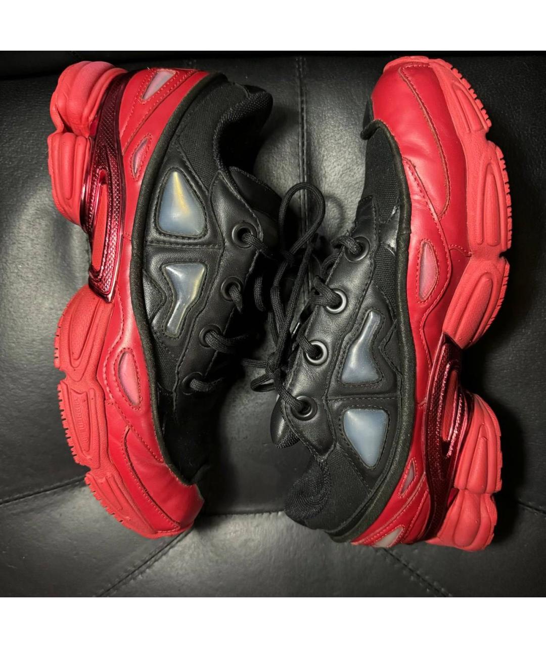 ADIDAS X RAF SIMONS Бордовые текстильные низкие кроссовки / кеды, фото 5