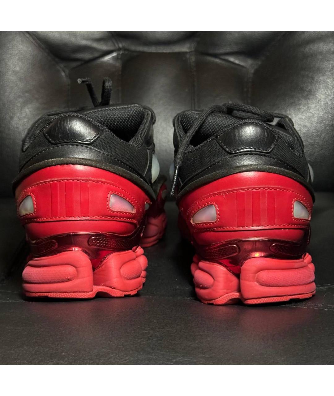 ADIDAS X RAF SIMONS Бордовые текстильные низкие кроссовки / кеды, фото 2