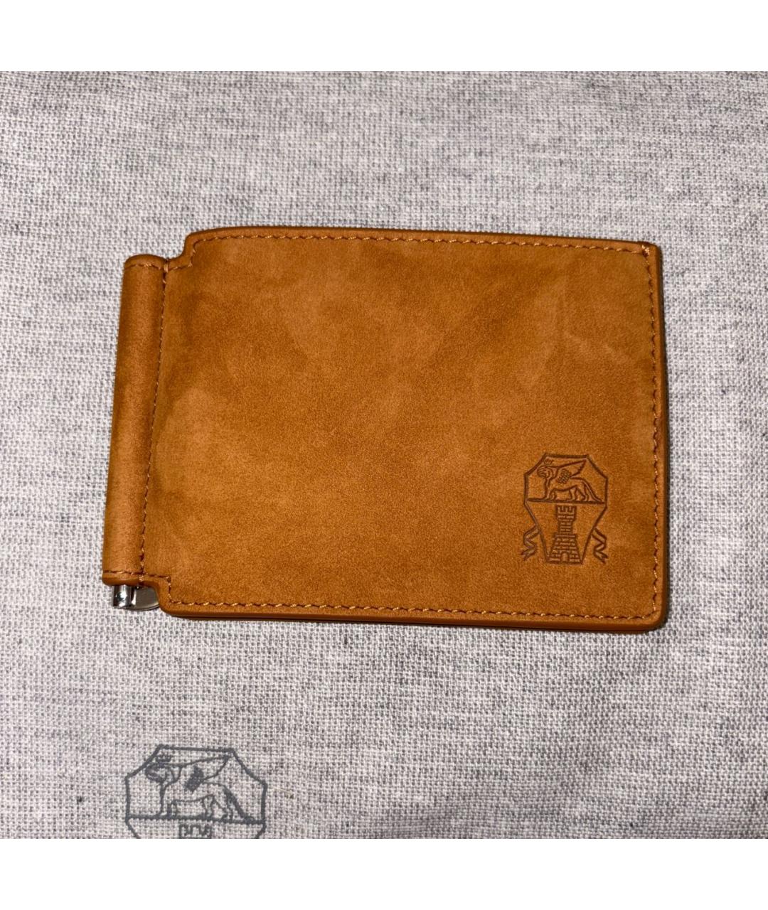 BRUNELLO CUCINELLI Коричневый замшевый кошелек, фото 2