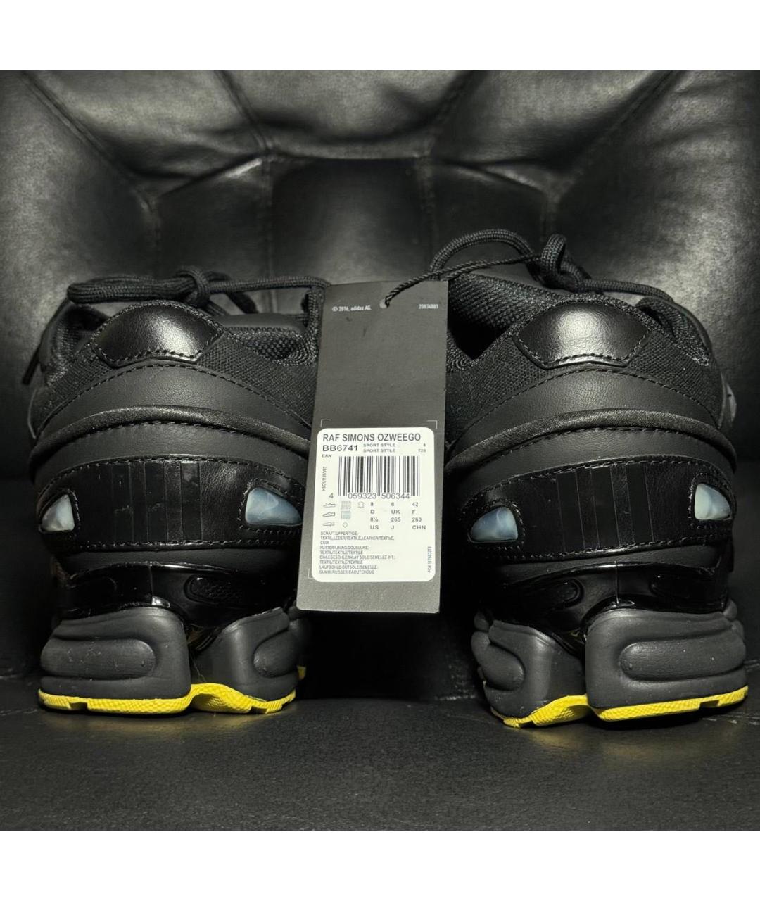 ADIDAS X RAF SIMONS Черные кожаные низкие кроссовки / кеды, фото 2