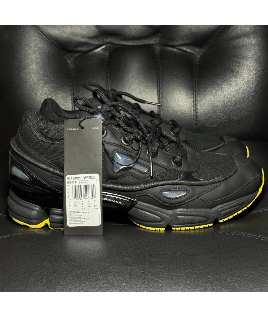 ADIDAS X RAF SIMONS Черные кожаные низкие кроссовки / кеды, фото 9