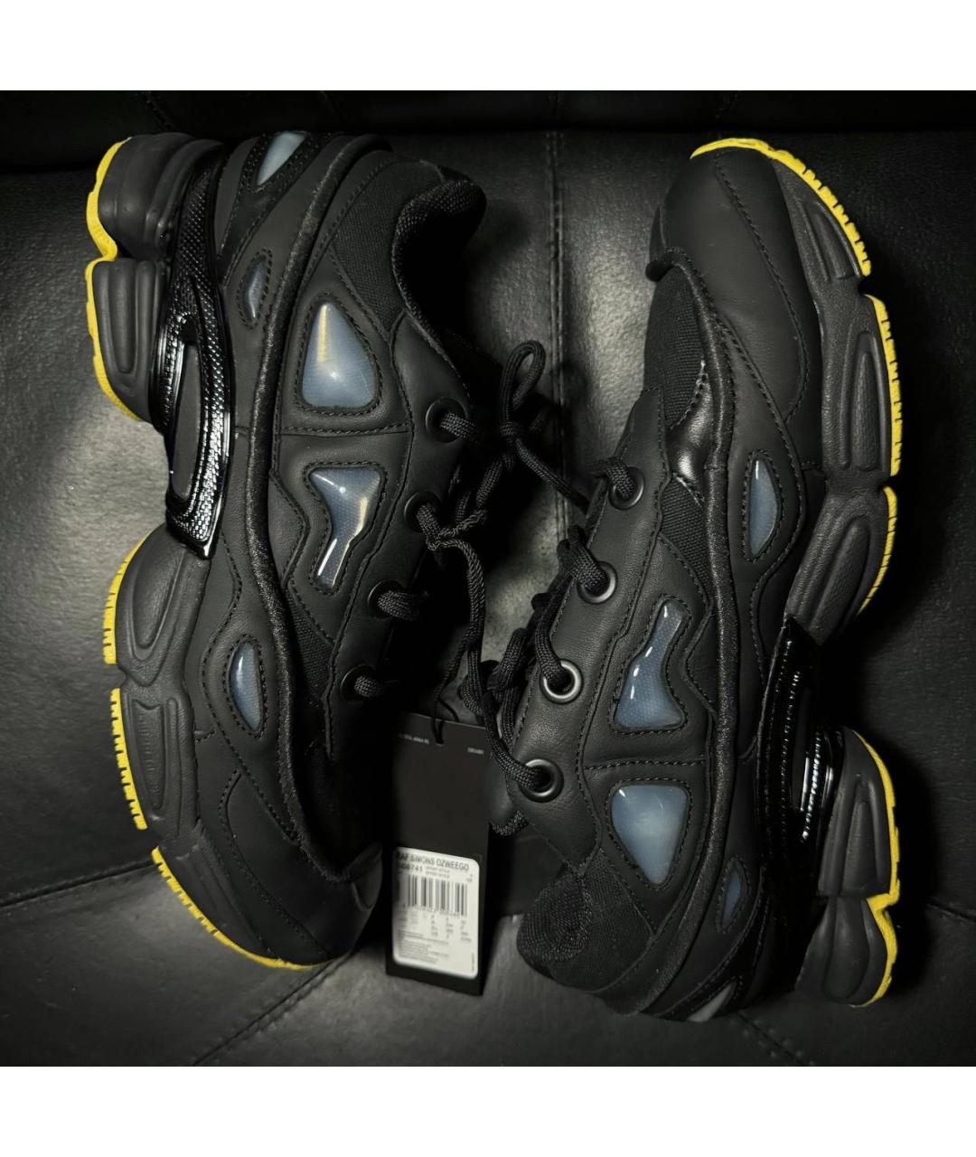 ADIDAS X RAF SIMONS Черные кожаные низкие кроссовки / кеды, фото 3