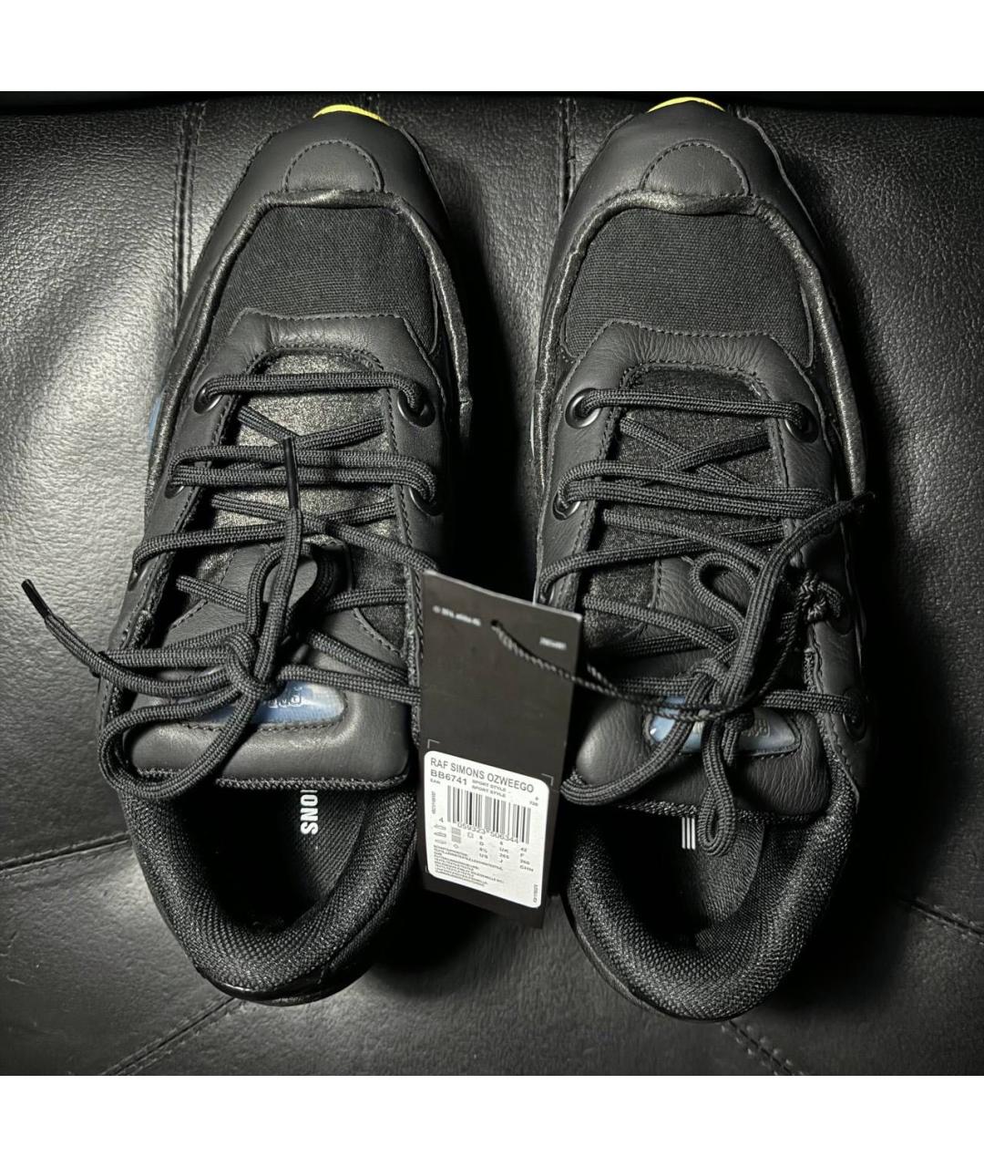 ADIDAS X RAF SIMONS Черные кожаные низкие кроссовки / кеды, фото 7