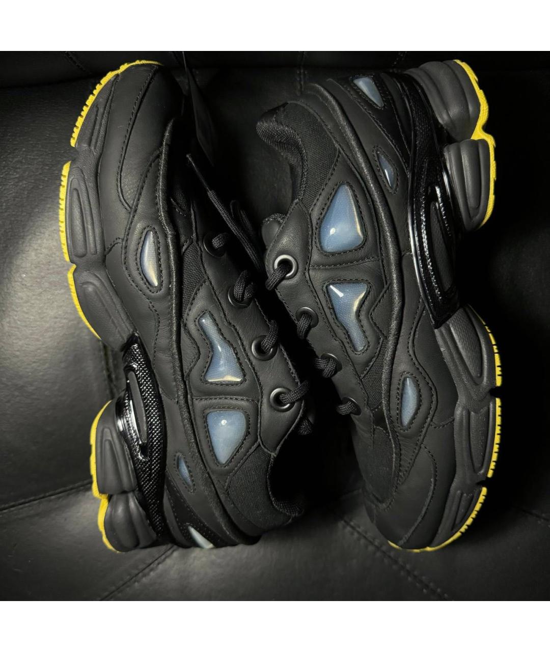 ADIDAS X RAF SIMONS Черные кожаные низкие кроссовки / кеды, фото 4