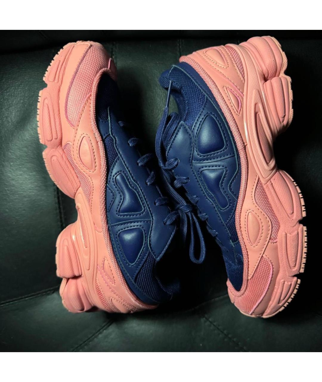 ADIDAS X RAF SIMONS Коралловые текстильные низкие кроссовки / кеды, фото 4