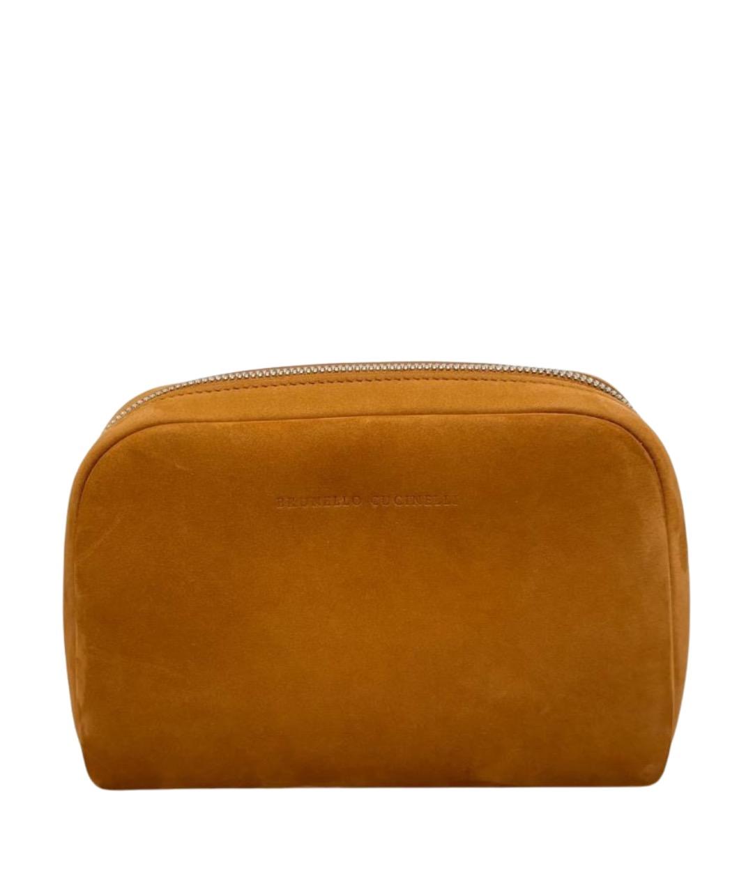 BRUNELLO CUCINELLI Коричневая замшевая барсетка, фото 1