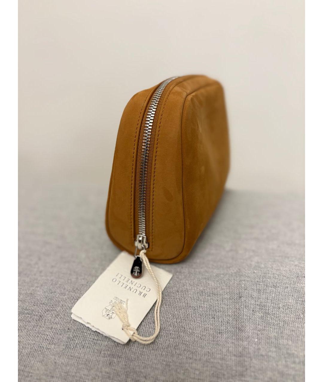 BRUNELLO CUCINELLI Коричневая замшевая барсетка, фото 3