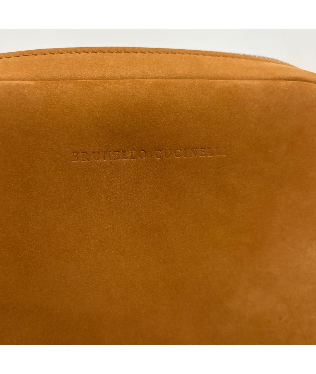 BRUNELLO CUCINELLI Коричневая замшевая барсетка, фото 2