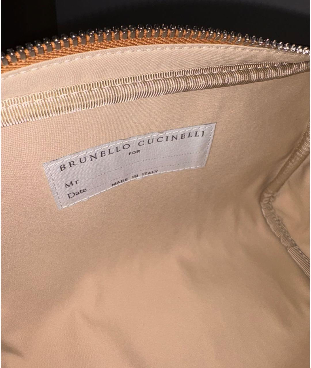 BRUNELLO CUCINELLI Коричневая замшевая барсетка, фото 8