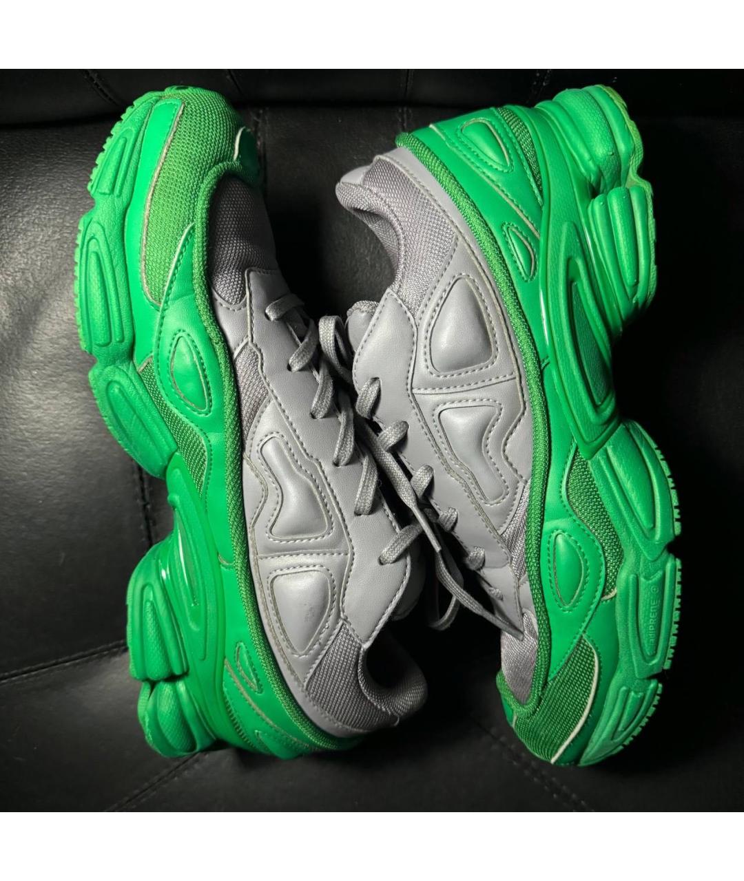 ADIDAS X RAF SIMONS Зеленые текстильные низкие кроссовки / кеды, фото 3