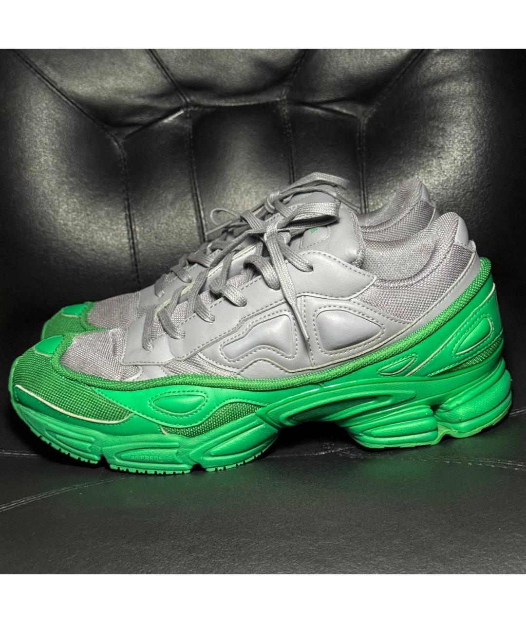 ADIDAS X RAF SIMONS Зеленые текстильные низкие кроссовки / кеды, фото 8